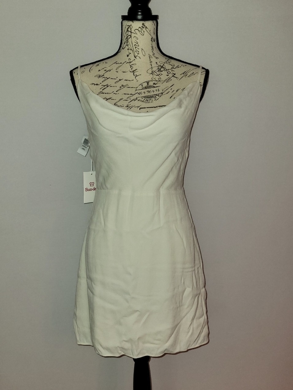 Aritzia Sun-Deh Ivory Cowl Neck Mini Dress - Picture 2 of 9